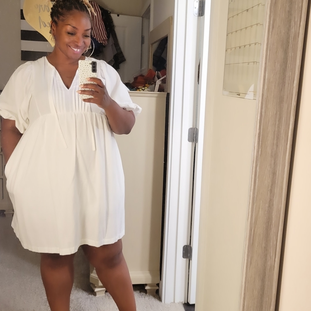 White baby doll dress